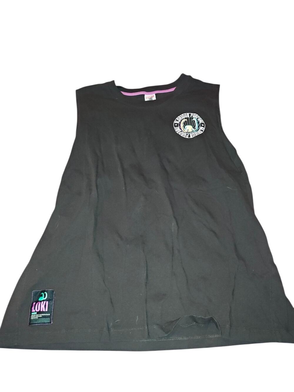 Marvel Loki graphic tank top featuring a "Glorious Purpose" chest logo
